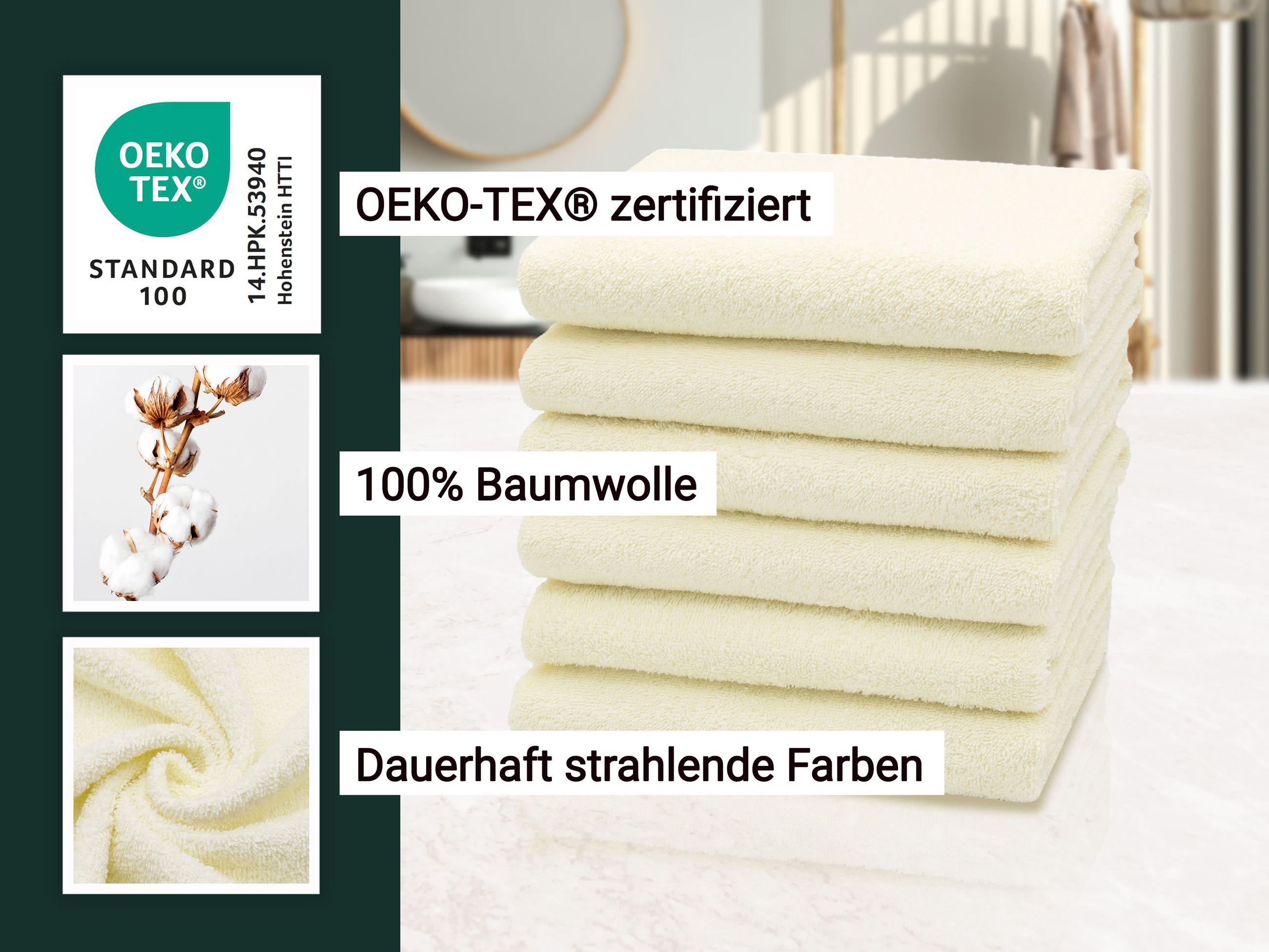 HANDTÜCHER, 6er-Set, 50x100 cm, 100% Baumwolle, Braun - Creme, Textil (50/100cm) - Zollner