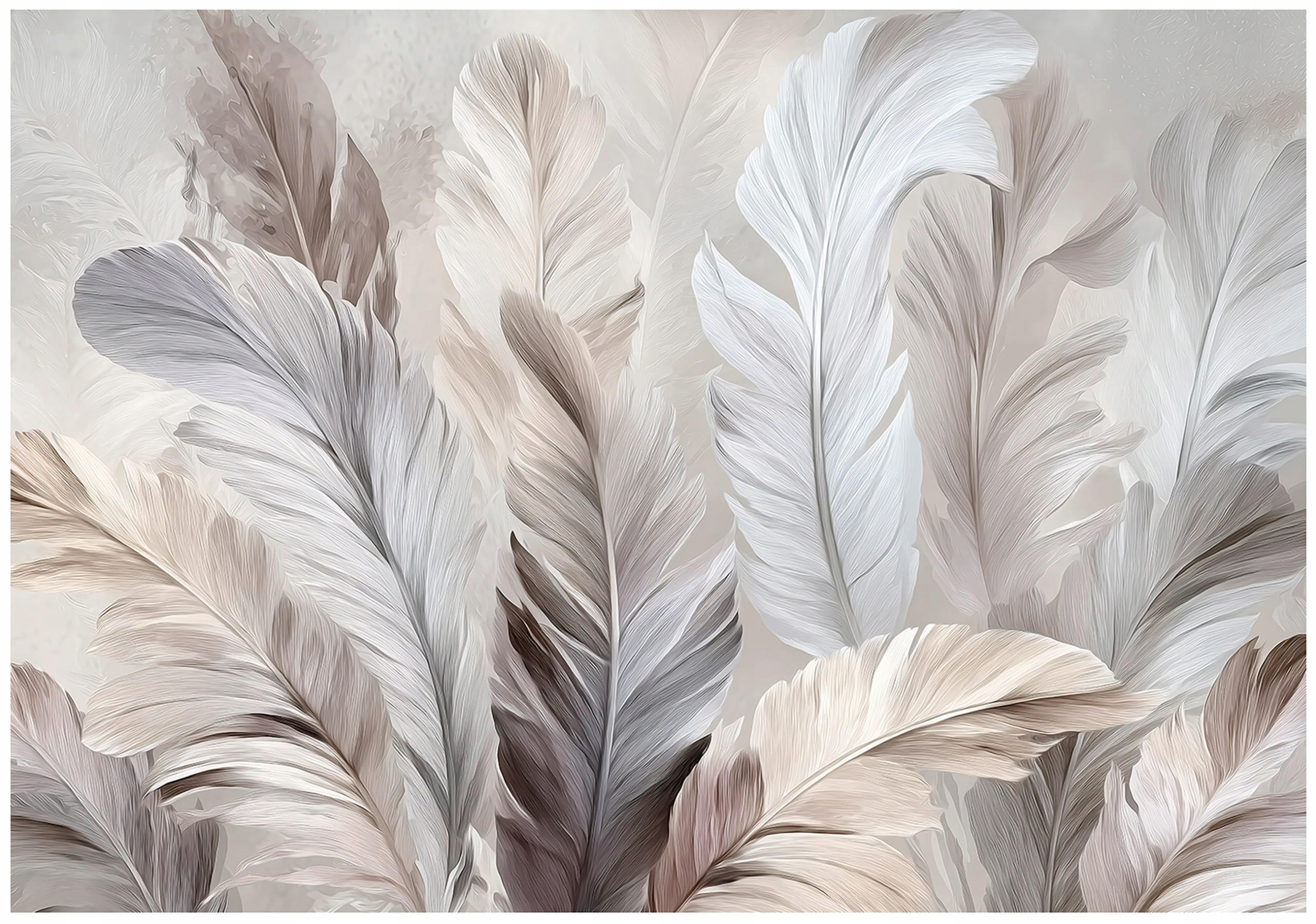 FOTOTAPETE Federn Abstrakt Beige 150x105 cm - Multicolor, Papier (150/105cm) - Wallarena