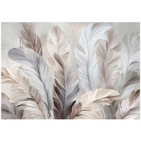 FOTOTAPETE Federn Abstrakt Beige 150x105 cm - Multicolor, Papier (150/105cm) - Wallarena