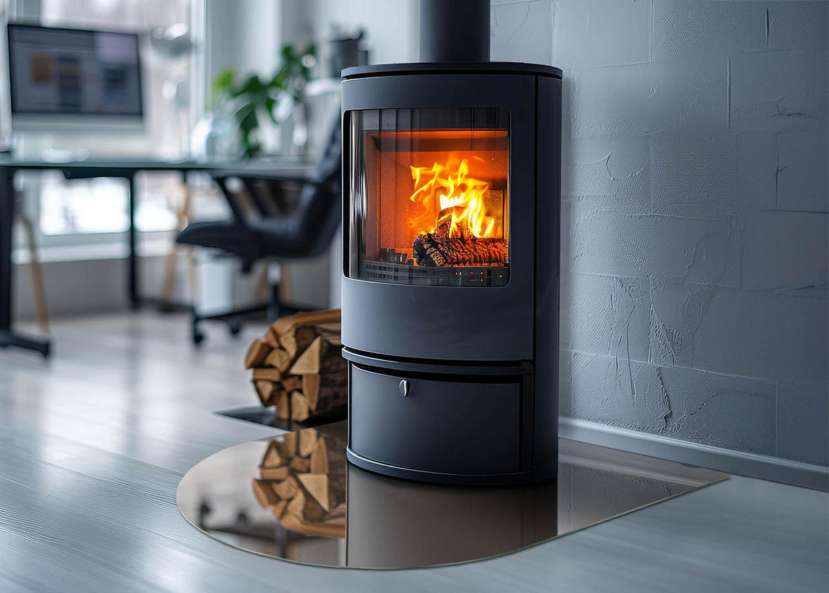 GLASPLATTE für Kamin 80x70 cm - Braun, Glas (80/70/0.4cm) - TULUP