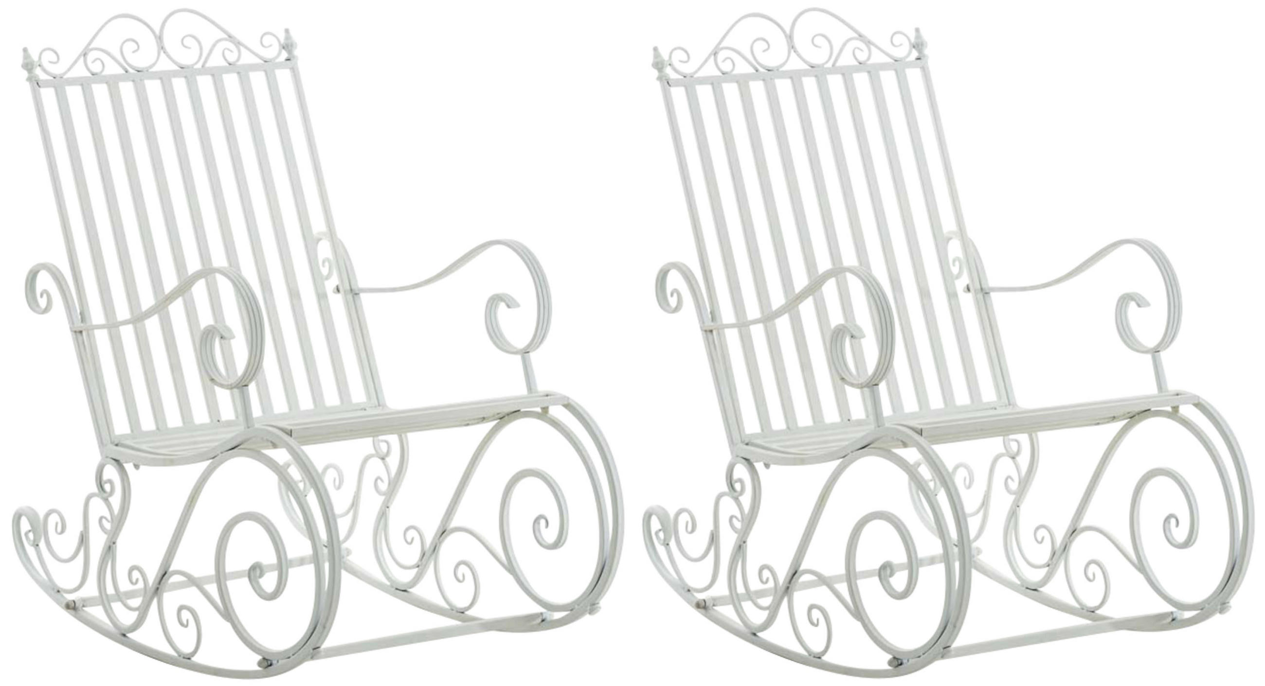 GARTENSCHAUKELSTUHL 2er Set Metall Weiß - Weiß, Metall (56/94/90cm) - CLP