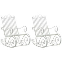 GARTENSCHAUKELSTUHL 2er Set Metall Weiß - Weiß, Metall (56/94/90cm) - CLP