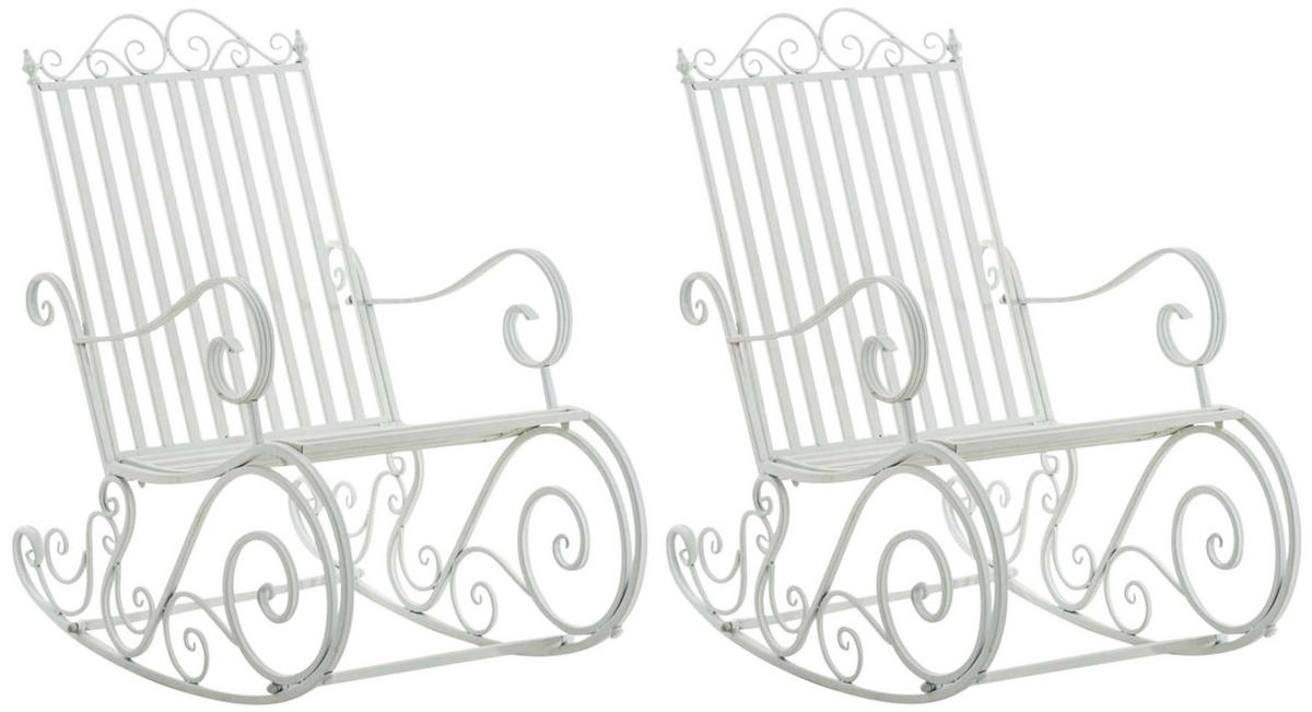 GARTENSCHAUKELSTUHL 2er Set Metall Weiß - Weiß, Metall (56/94/90cm) - CLP