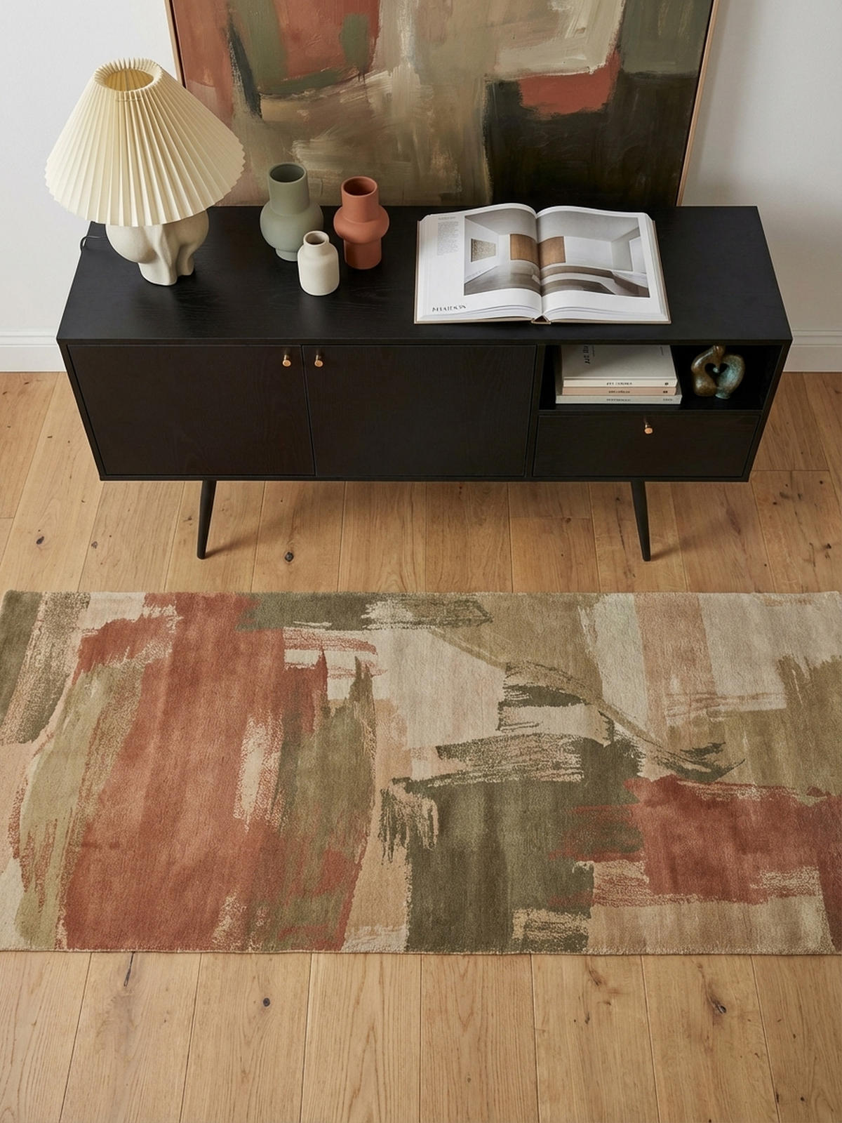 SIDEBOARD – Schwarz/Eiche-Dekor, 140x75x40 cm, mit 2 Türen, Schublade, offenes Fach - Schwarz, Holzwerkstoff/Metall (140/75/40cm) - KADIMA DESIGN