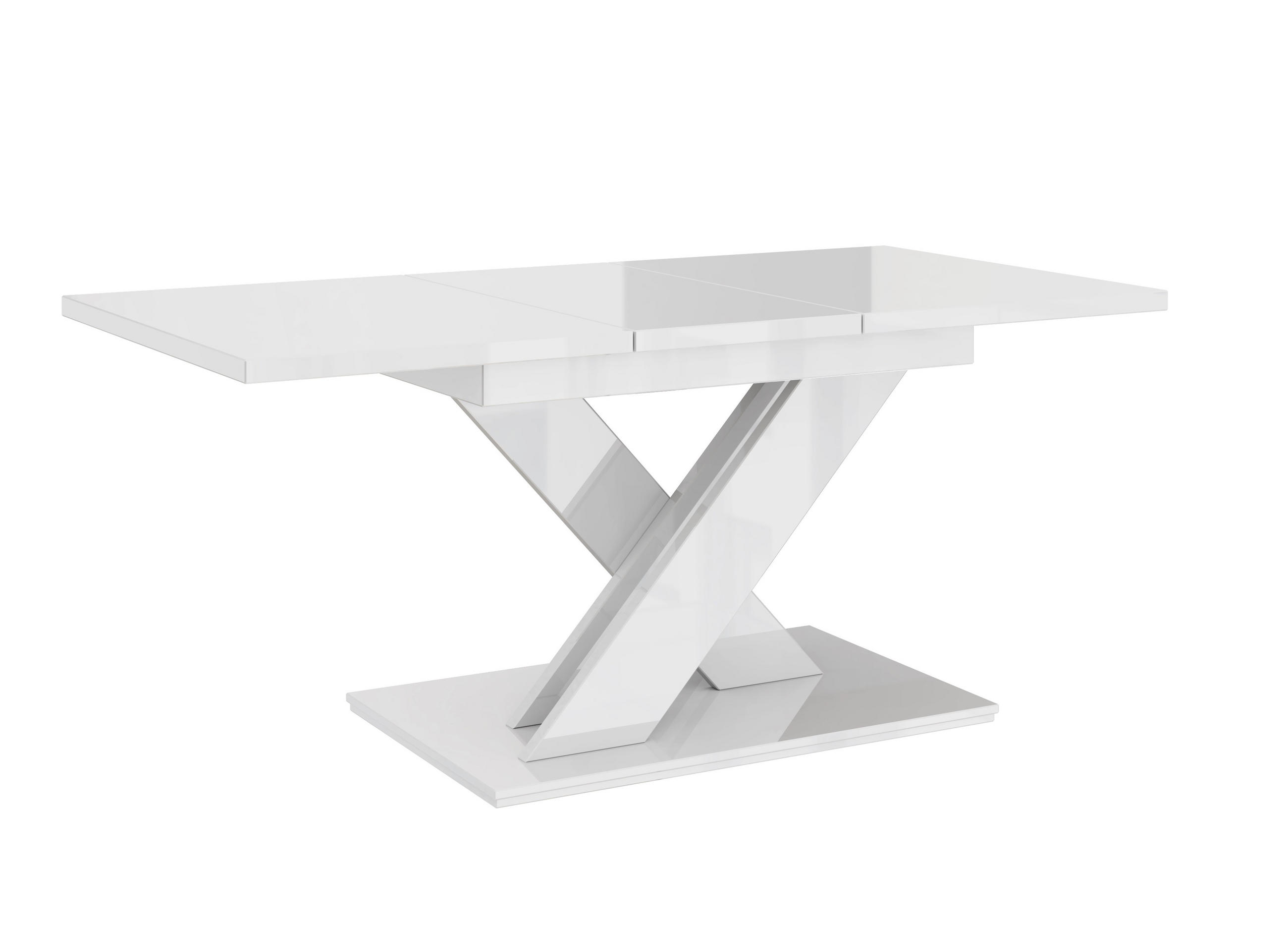ESSTISCH rechteckig Weiß Hochglanz ausziehbar - Weiß Hochglanz, Holzwerkstoff (80/140/75cm) - designimpex