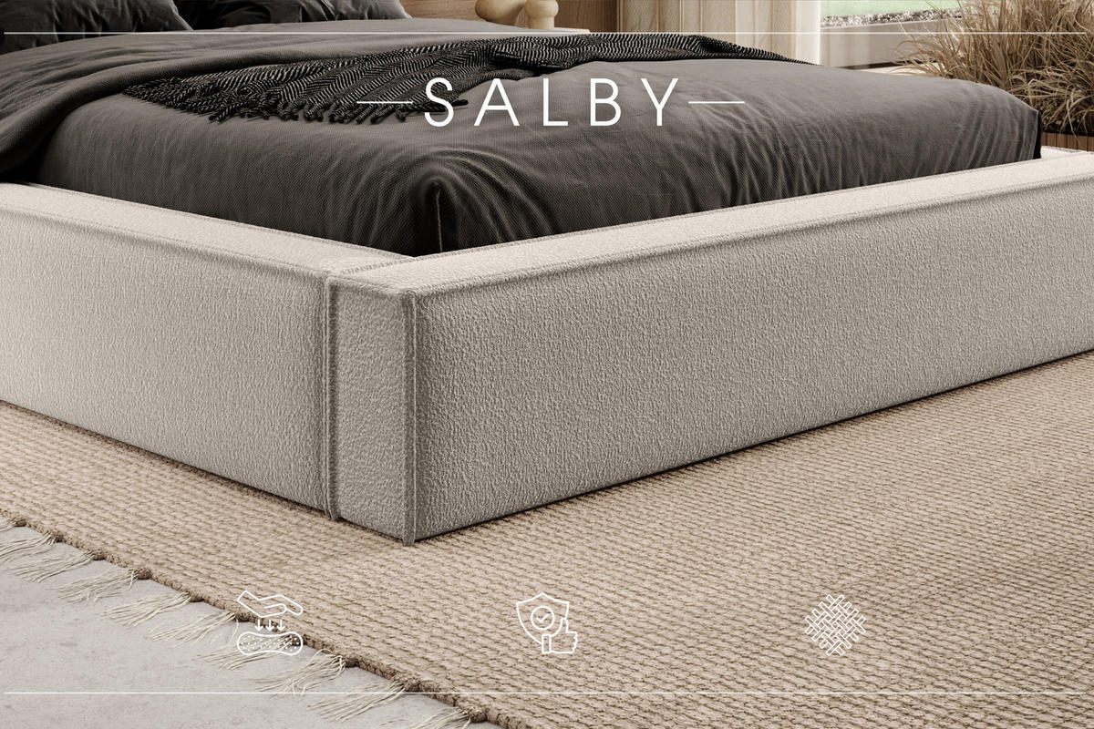 POLSTERBETT mit Bettkasten Salby 180x200 cm, Beige - Beige, Textil (180/200cm) - Meblito