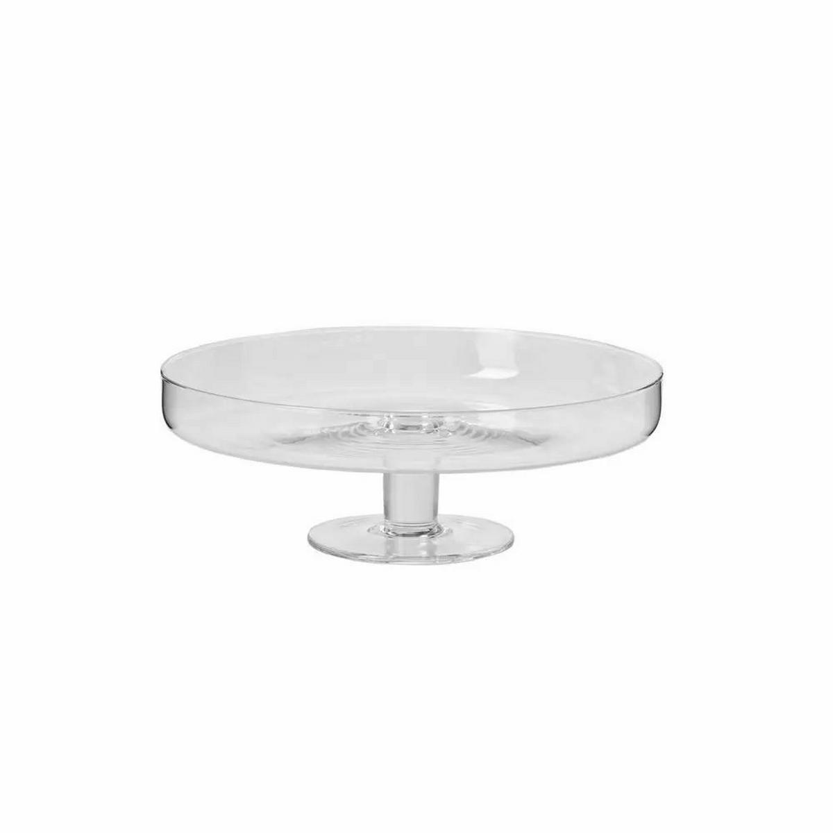 PLATTE MIT EINER GLASGLOCKE, 1 Stk., 28 cm, Handgemacht - Transparent, Glas (28/23.5/28cm) - Krosno Glass