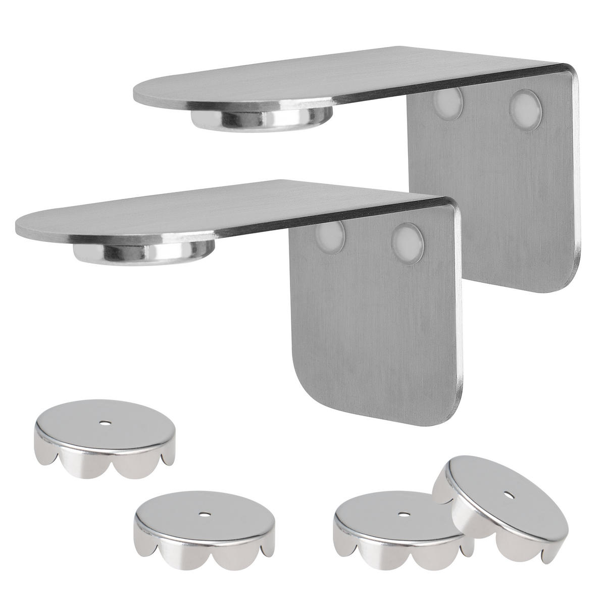 MAGNET-SEIFENHALTER PUREZZA 2er-Set matt - Silberfarben, Metall (4.5/4.5/8cm) - bremermann