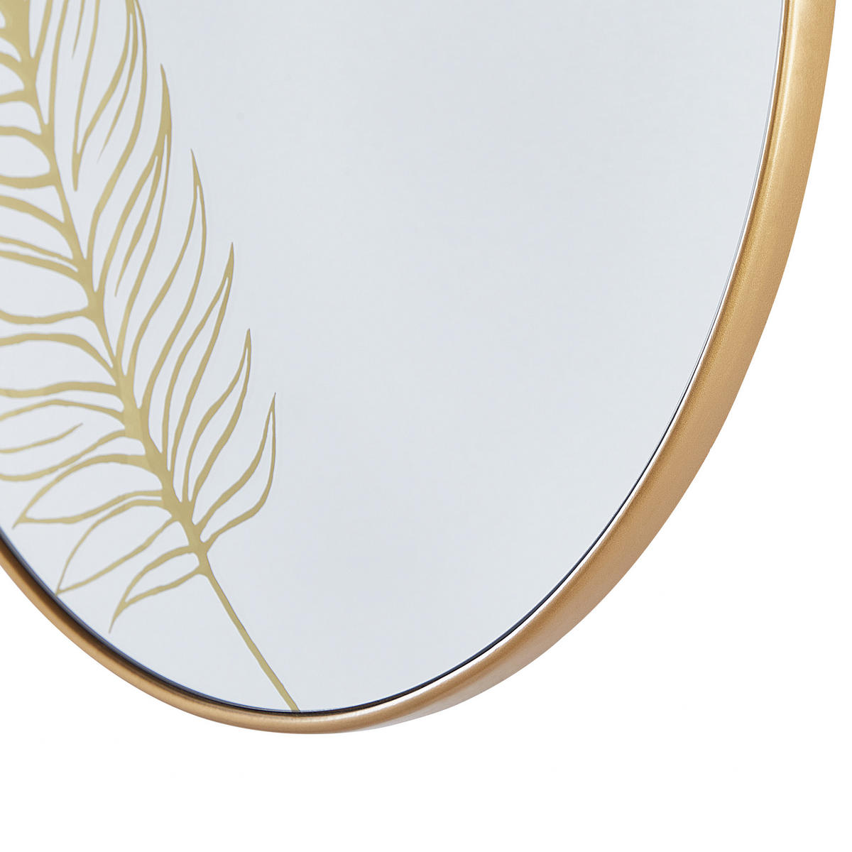 WANDSPIEGEL gold Blattmuster 57 cm Sauvie - Goldfarben, Holzwerkstoff (57/57/3cm) - Beliani