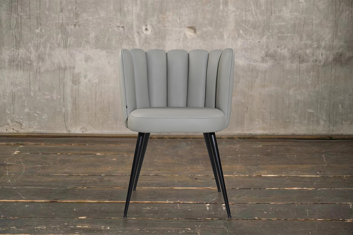 ESSZIMMERSTUHL JADA Grau Leder - Grau, Leder (59/79/55cm) - KAWOLA