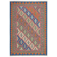 KELIM-TEPPICH handgewebt Gashgai Rosa 179/124 cm Schurwolle - Pink, Textil (124/179cm) - Looma
