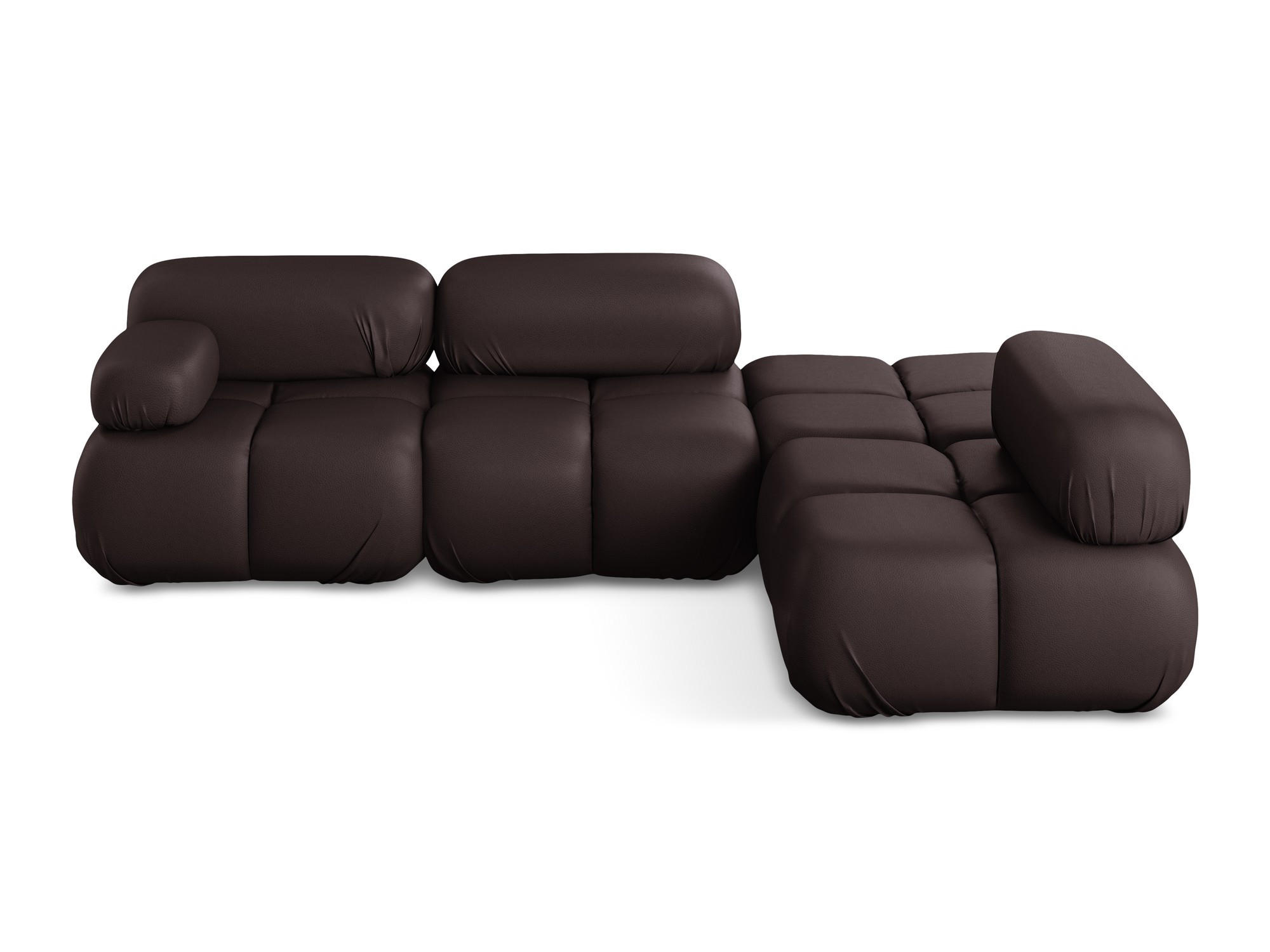 ECKSOFA Rechts Kunstleder Violett - Blau/Pflaume, Leder/Kunststoff (285/190cm) - Makamii