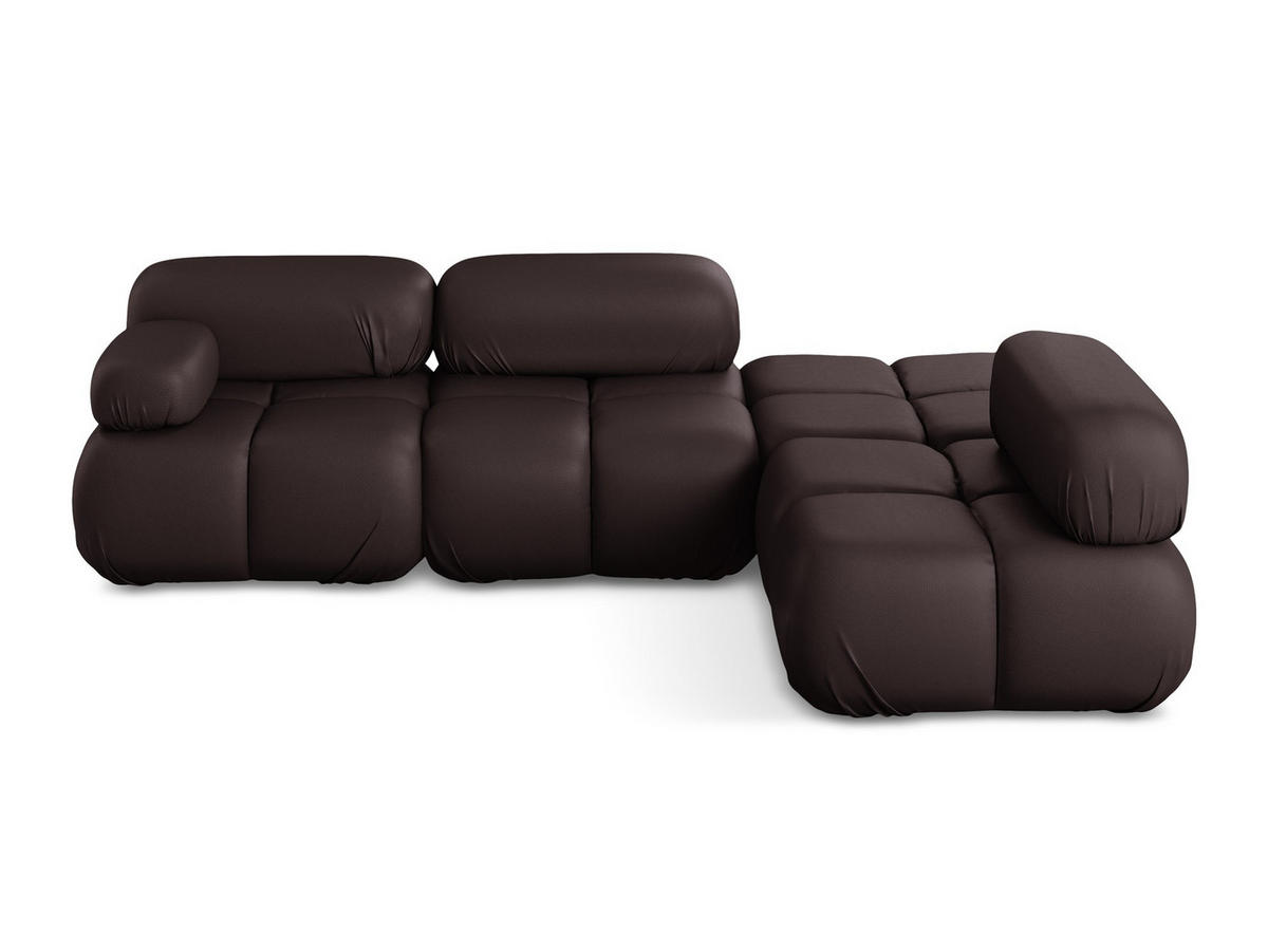 ECKSOFA Rechts Kunstleder Violett - Blau/Pflaume, Leder/Kunststoff (285/190cm) - Makamii