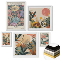 WANDBILDER 5er-Set - 50x50 cm & 20x30 cm & 40x60 cm Weißer Rahmen - Blumenposter Weinstadt - Weiß, Kunststoff (40/60cm) - ArtPrintCave