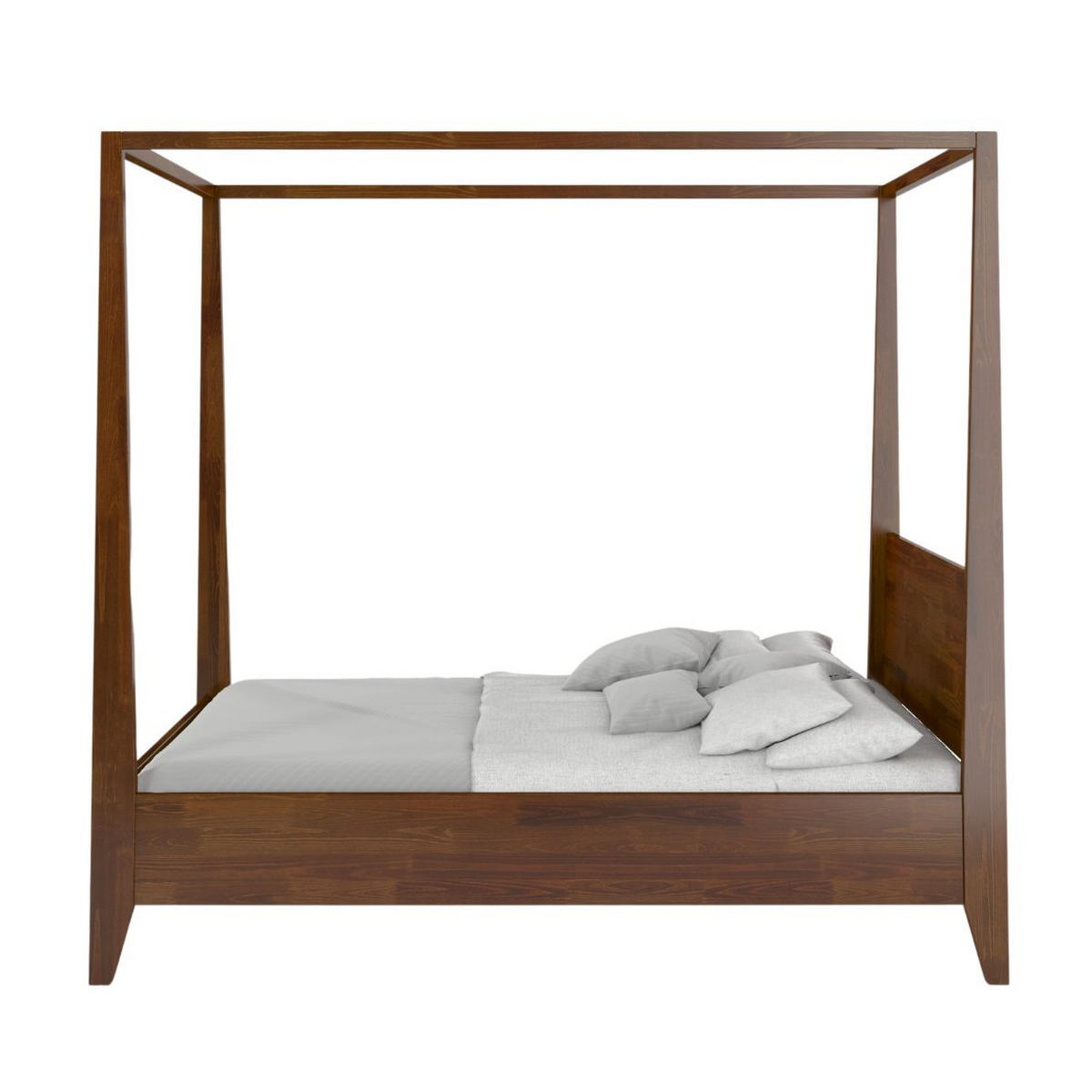 HIMMELBETT Canopy 140/200 in Nussbaumfarbe - Walnussfarben, Holz/Buchenholz (140/200cm) - Visby
