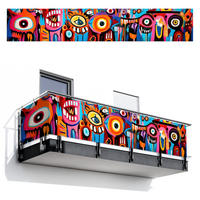 BALKON-SICHTSCHUTZ Abstrakt - Gesicht - Farbenfroh - Multicolor, Kunststoff (500/85cm) - MuchoWow
