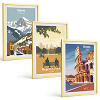 BILDER SET 3er Set - 40x60 cm Goldrahmen - Ouray Mountains London Coliseum - Goldfarben, Kunststoff (40/60cm) - TULUP