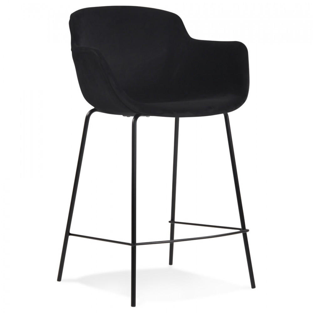 BARHOCKER Schwarz 54x97.5x59cm - Schwarz, Textil/Metall (54/97.5/59cm) - AlterEgo