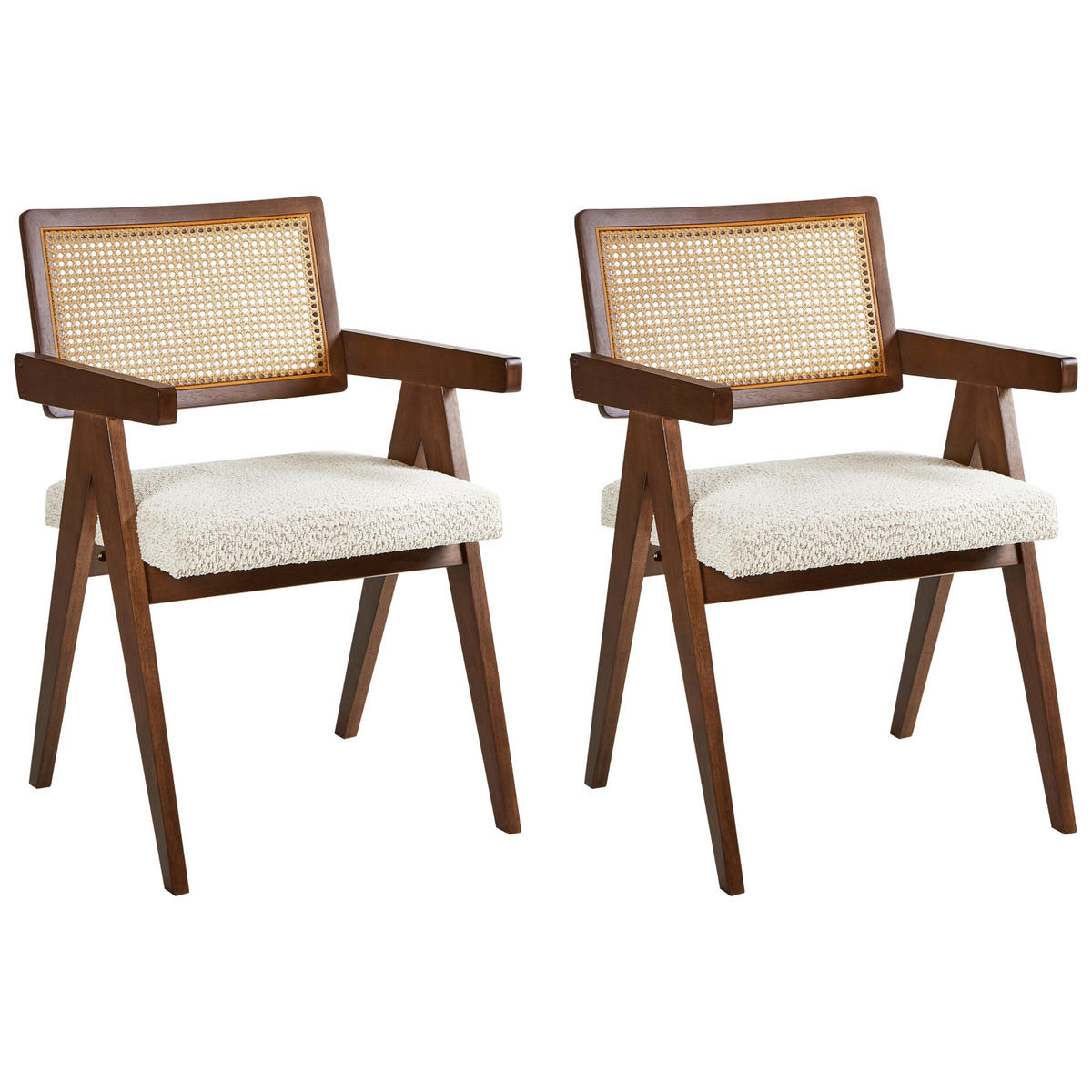JÍDELNÍ ŽIDLE sada 2 ks Béžová Ava - hnědá/béžová, dřevo (55/85/62cm) - Beliani