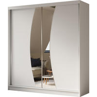 SCHWEBETÜRENSCHRANK Vox 200/216/61 weiß mit Spiegel und Schubladen - Weiß, Holzwerkstoff (200/216/61cm) - Beautysofa