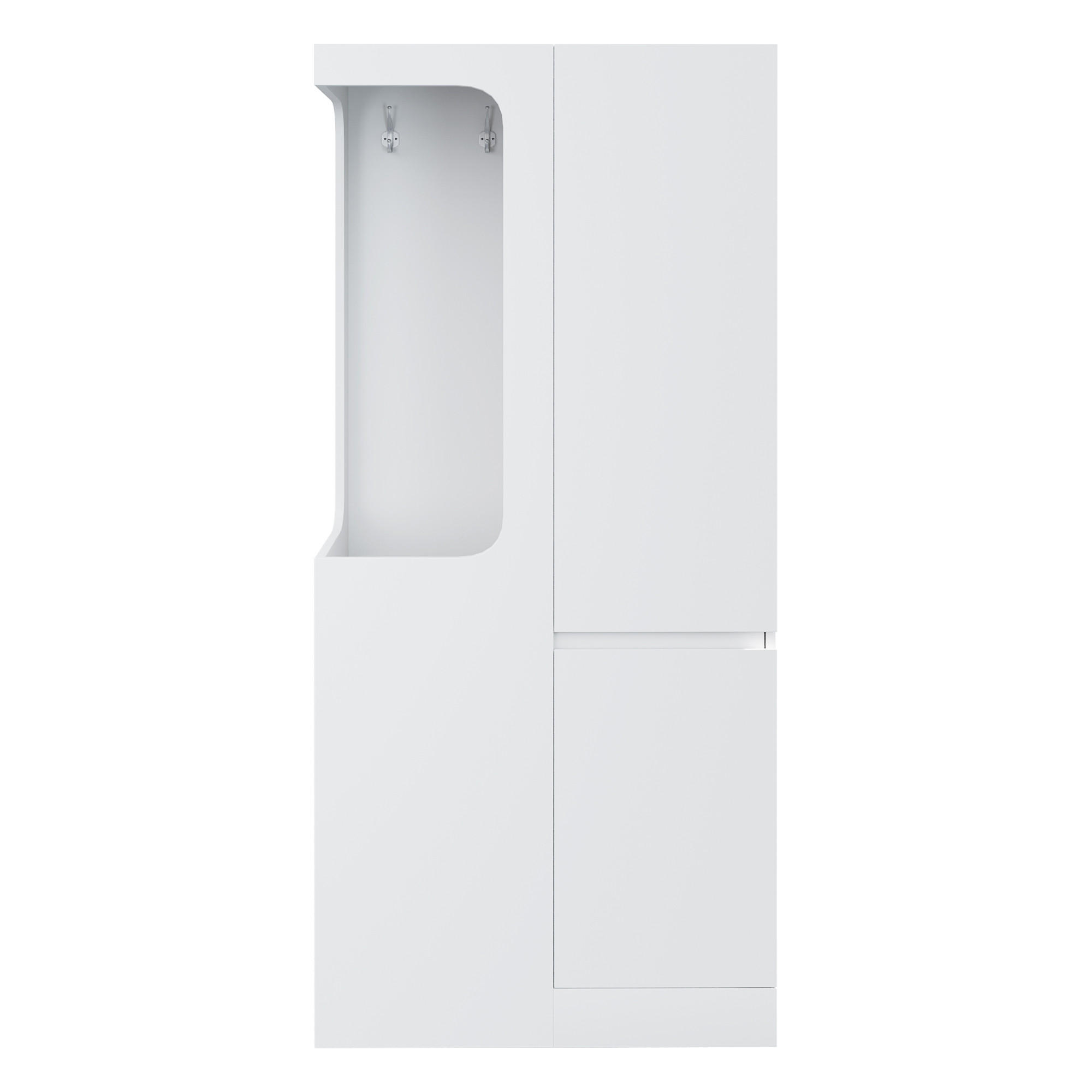 KLEIDERSCHRANK 70x40x170cm 1 Tür Schubladen Weiß - Weiß, Holz (70/170/40cm) - FLIEKS