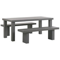 GARTENMÖBEL SET Beton grau Tisch mit 2 Bänken Taranto - Grau, Stein - Beliani
