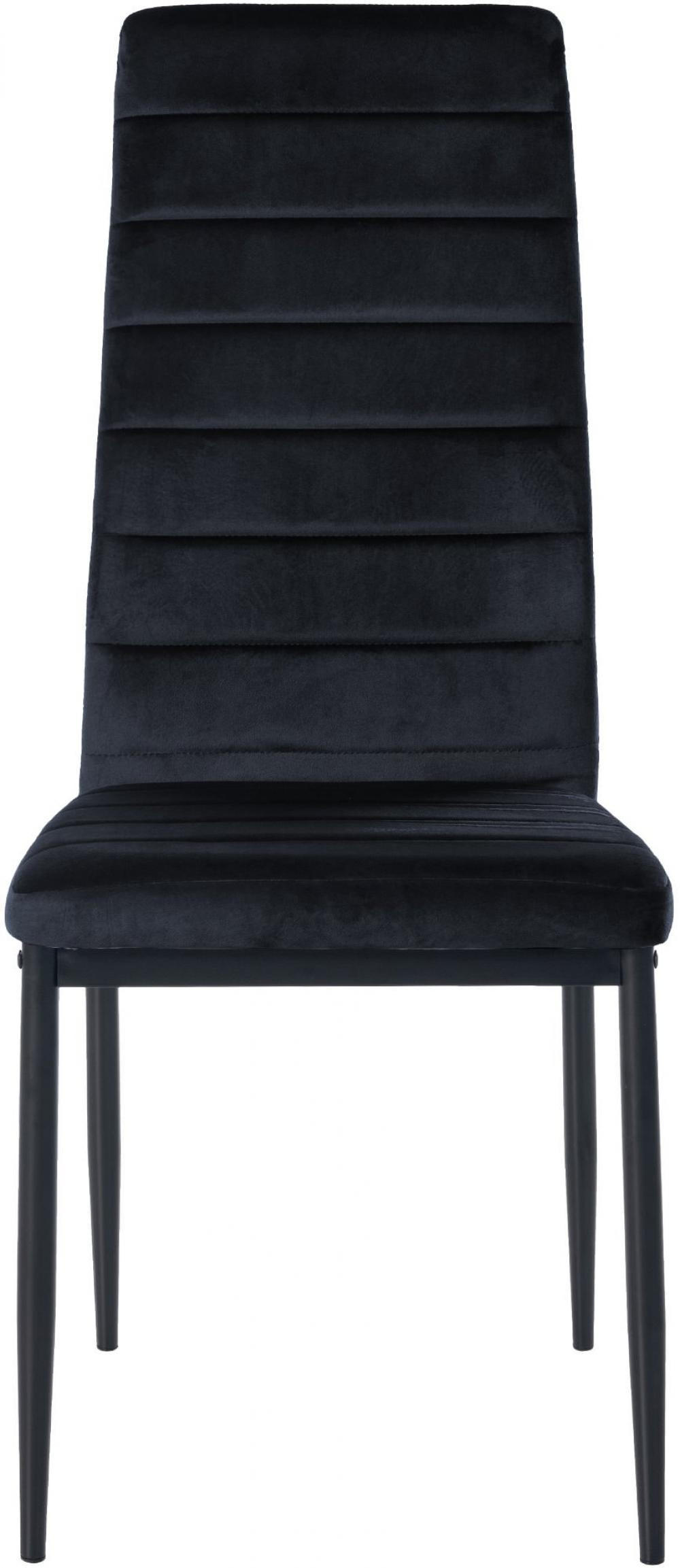STUHL 6er Set Samt schwarz - Schwarz, Textil/Metall (41.5/99/40cm) - CLP
