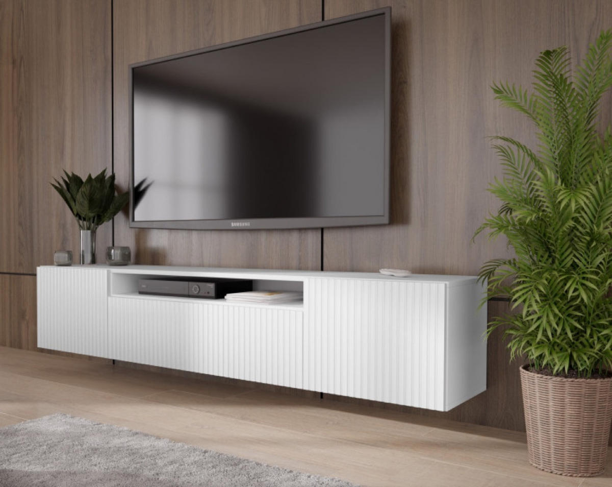 TV-LOWBOARD Weiß Marco Frezierte Fronten 200 cm - Weiß, Holzwerkstoff (200/40/41cm) - Sepro Meble