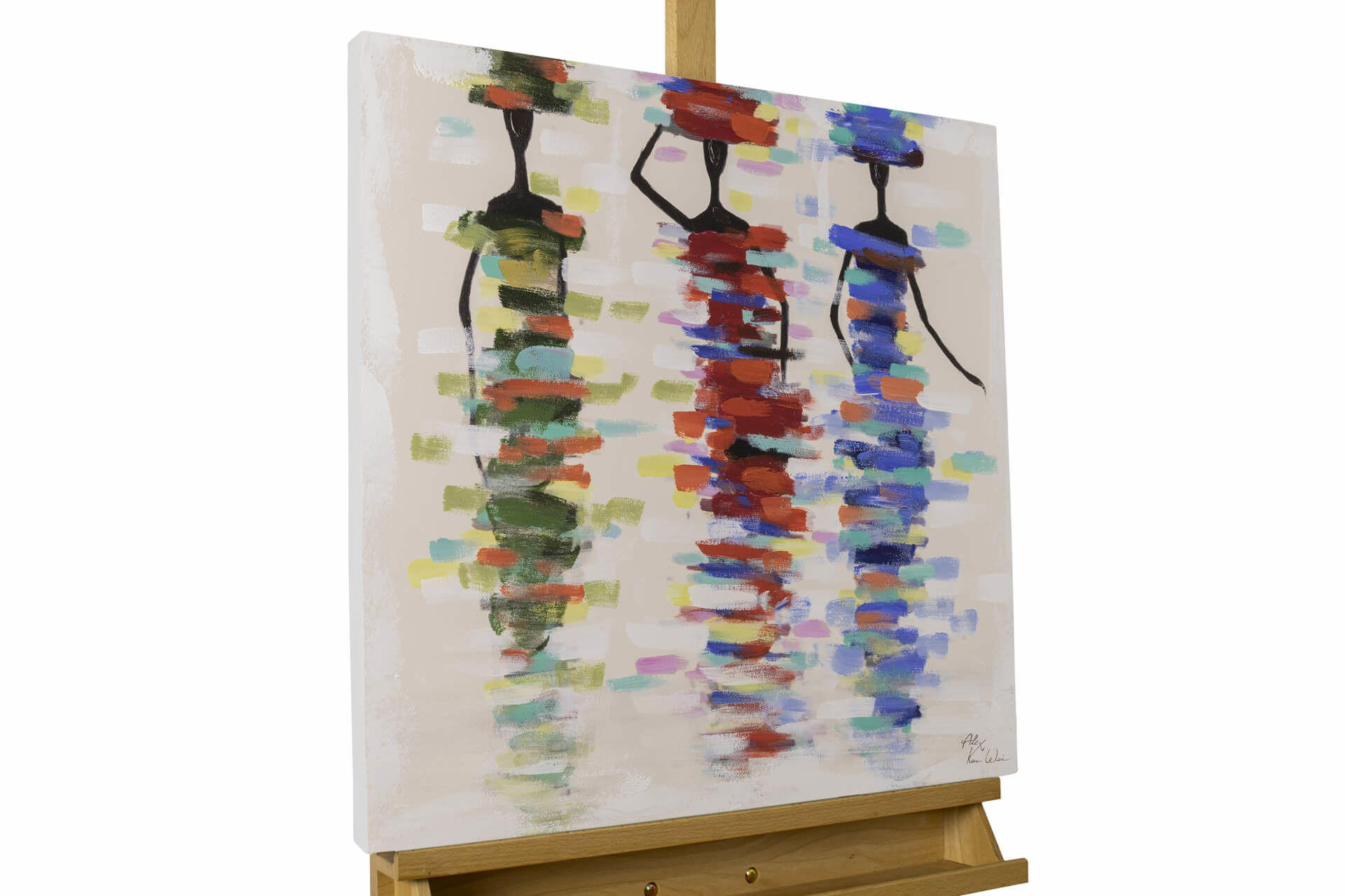 ACRYLBILD HANDGEMALT 60/60 cm - Beige, Holz/Textil (60/60cm) - KUNSTLOFT