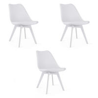 ESSZIMMERSTUHL 3-er Set RIKX weißer Sitz, weiße Beine - Weiß, Kunststoff (49/82/43cm) - Valora