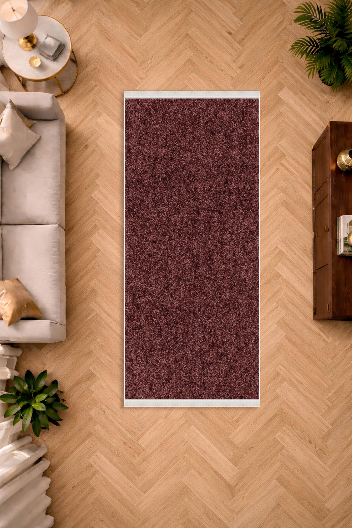 FLACHTEPPICH Wohnzimmer Läufer 80/200cm BRAUN - Braun, Textil (80/200cm) - ROLFNERS