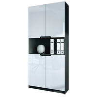 BÜROSCHRANK Logan Fronten in Weiß Hochglanz - Weiß Hochglanz, Holzwerkstoff (82/184/37cm) - Vladon