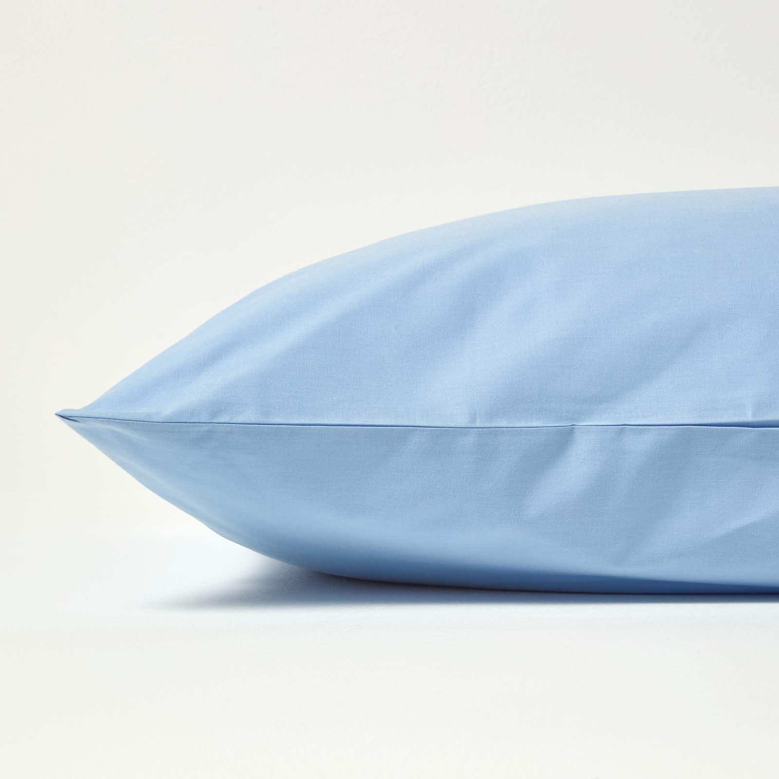 KISSENBEZUG Perkal, Ägyptische Baumwolle, Fadendichte 200 - Blau, Textil (40/40cm) - Homescapes
