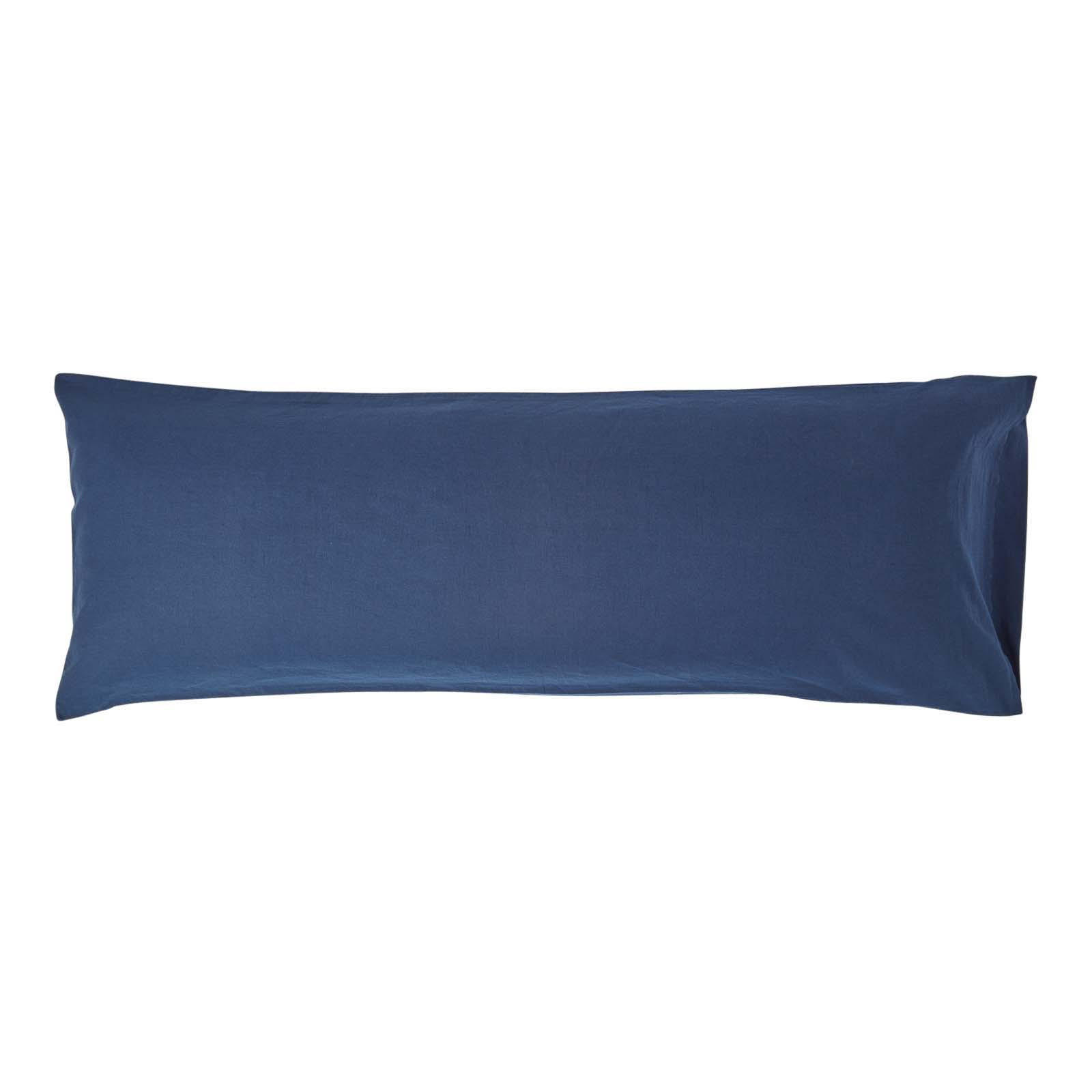 SEITENSCHLÄFERKISSENBEZUG Leinen, 48/136 cm - Dunkelblau, Textil (50/140cm) - Homescapes