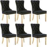 STUHL-SET DE-36992 6 Stück mit runden Zugringen Schwarz - Schwarz, Metall (45/95/50.5cm) - ComfortXL