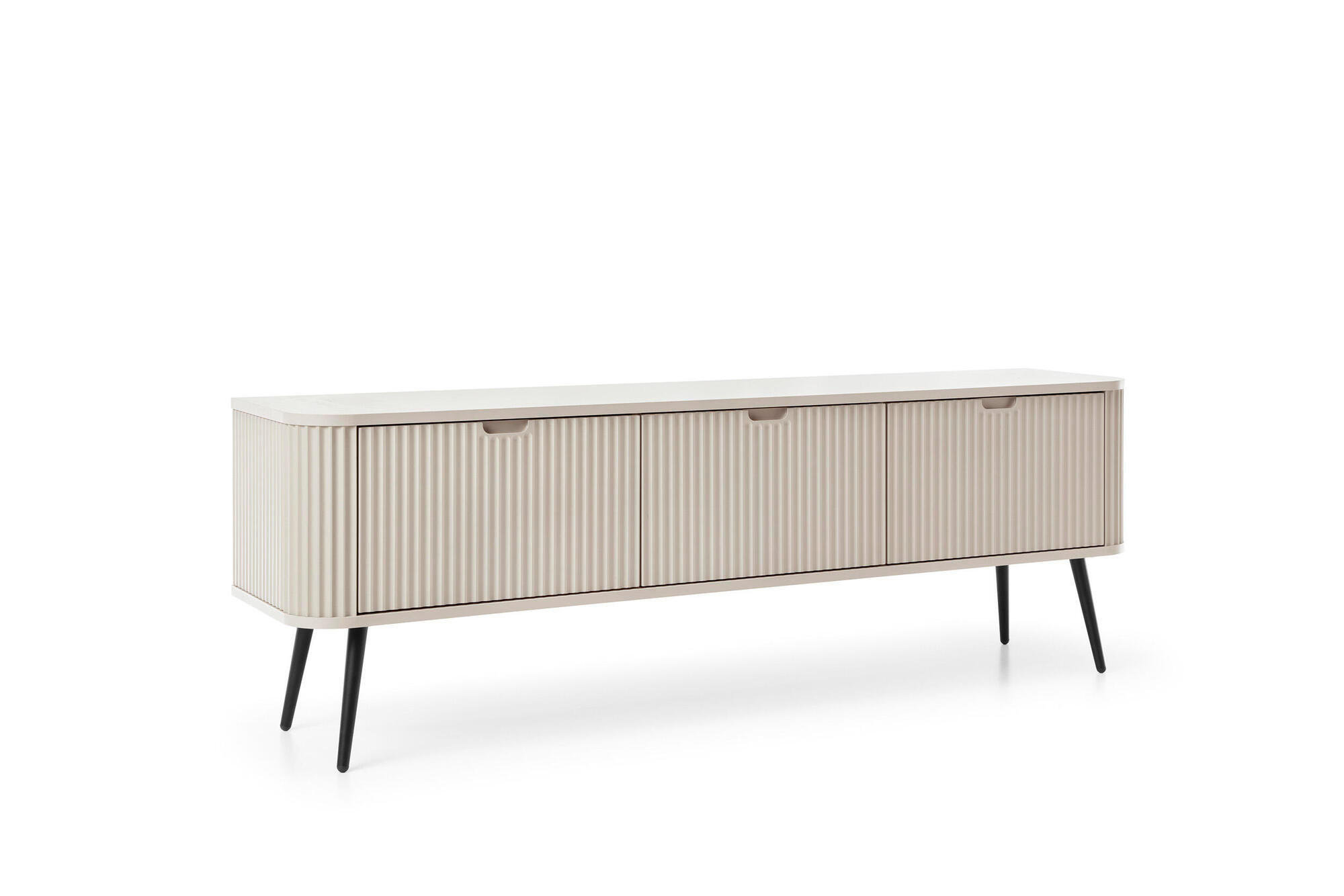 TV-LOWBOARD ZOVA Beige, Schwarz 168x39x57 cm - Beige/Schwarz, Holzwerkstoff (168/57/39cm) - FURNLUX
