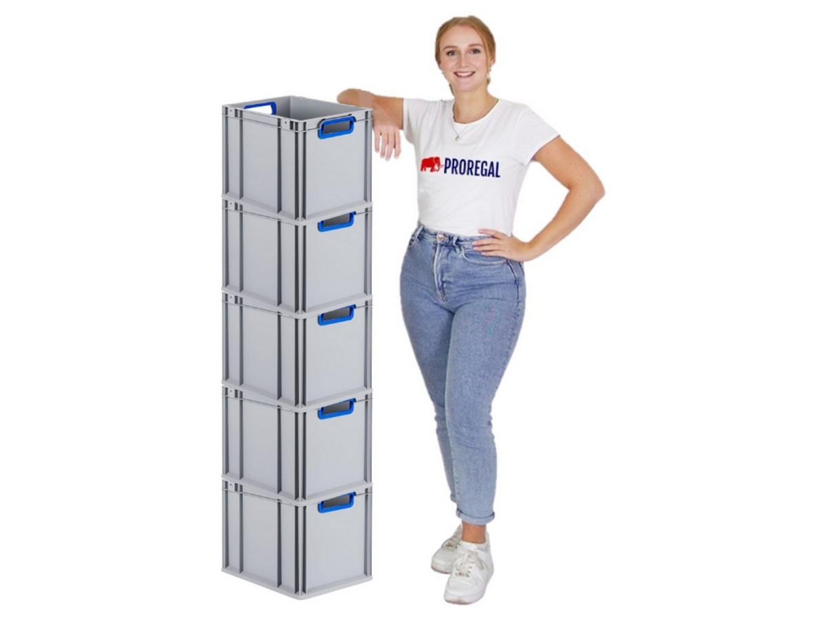 EUROBOX 5x Nextgen Color 32x30x40cm 30 Liter Griffe Blau Offen - Blau, Kunststoff (30/32/40cm) - PROREGAL