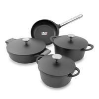TOPFSET Atavola, Aluguss, Induktion, Antihaftbeschichtung, 8-teilig - Schwarz, Metall - KOPF