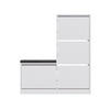 SCHUHSCHRANK 4 Türen L105 cm - Dude - Weiß, Holzwerkstoff (26/118.5/105cm) - Calicosy