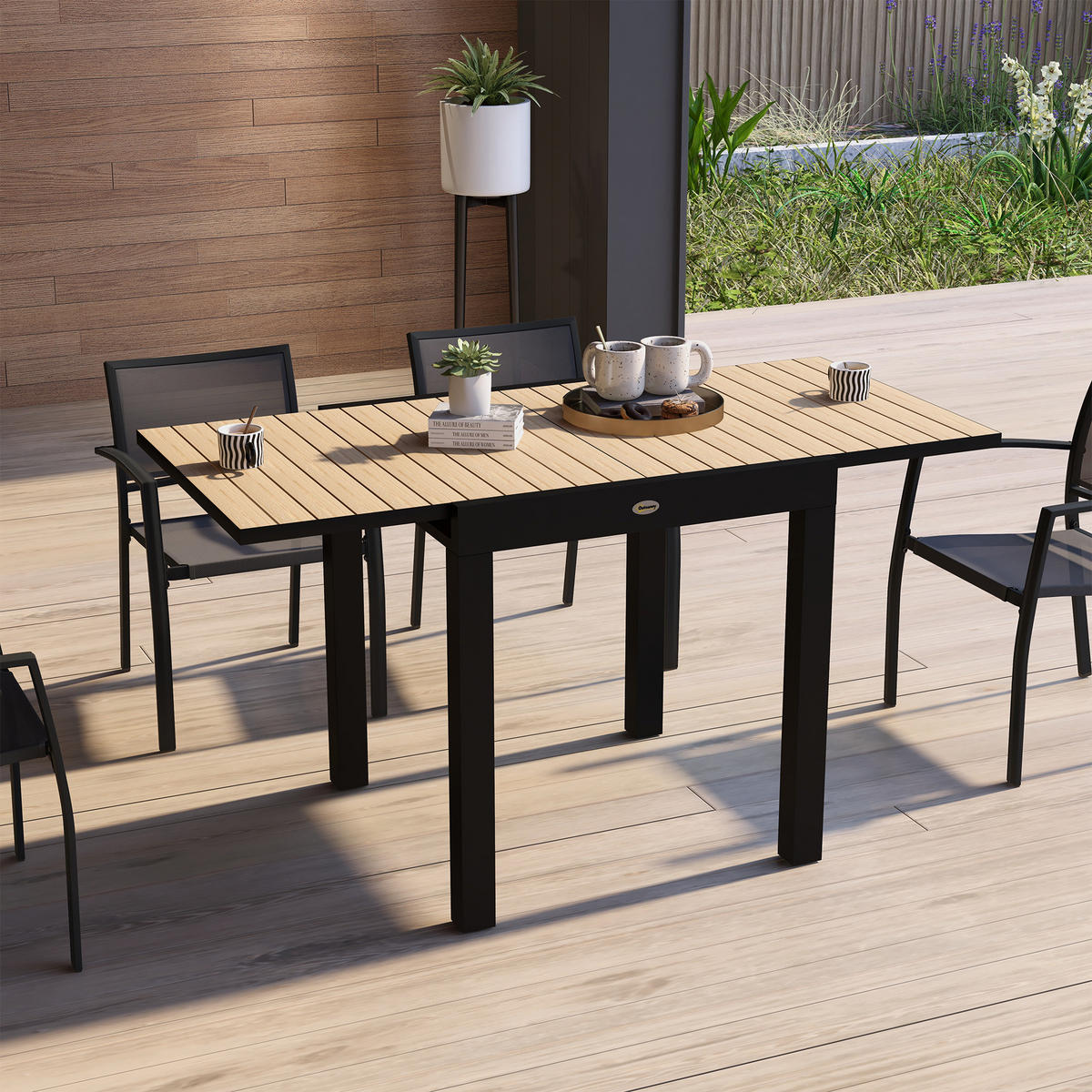 GARTENTISCH DE-07260 ausziehbar, wetterbeständig mit Aluminiumgestell Gelb - Gelb, Metall (162/80/75cm) - ComfortXL