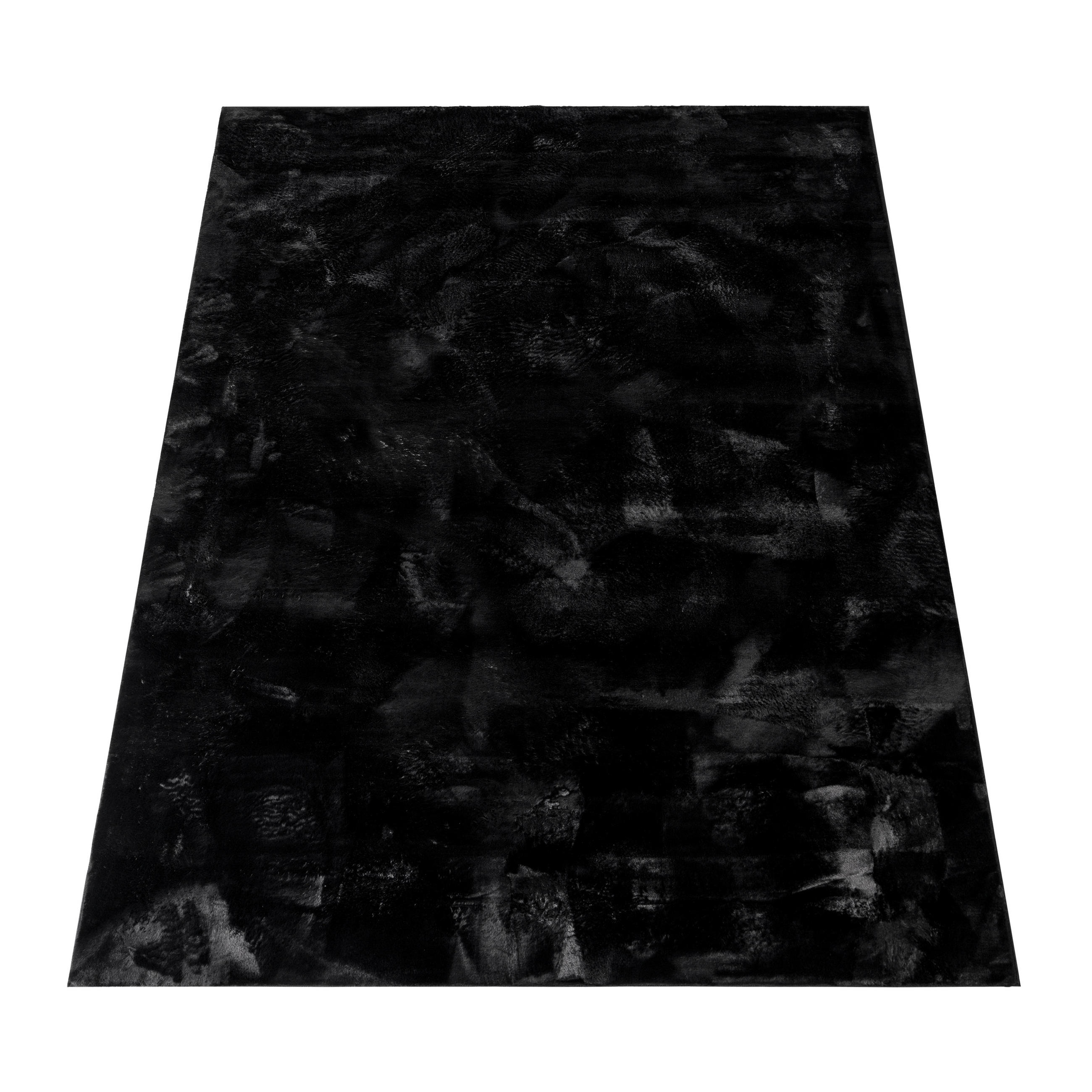 Paco Home Hochflorteppich Schwarz 120x170 cm