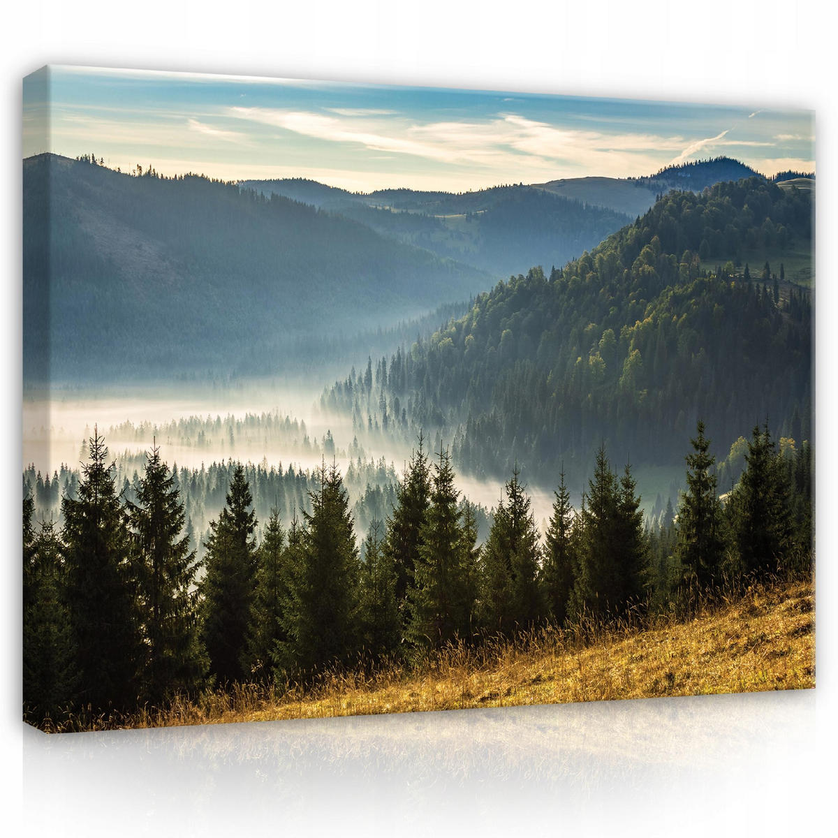 LEINWANDBILDER Natur Berge Landschaft 120x80 - Multicolor, Holzwerkstoff (120/80cm) - Wallarena