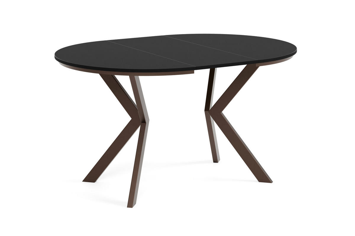 ESSTISCH EVO mit Felge - Schwarz/Braun, Holzwerkstoff/Metall (100/100/76cm) - Meblini