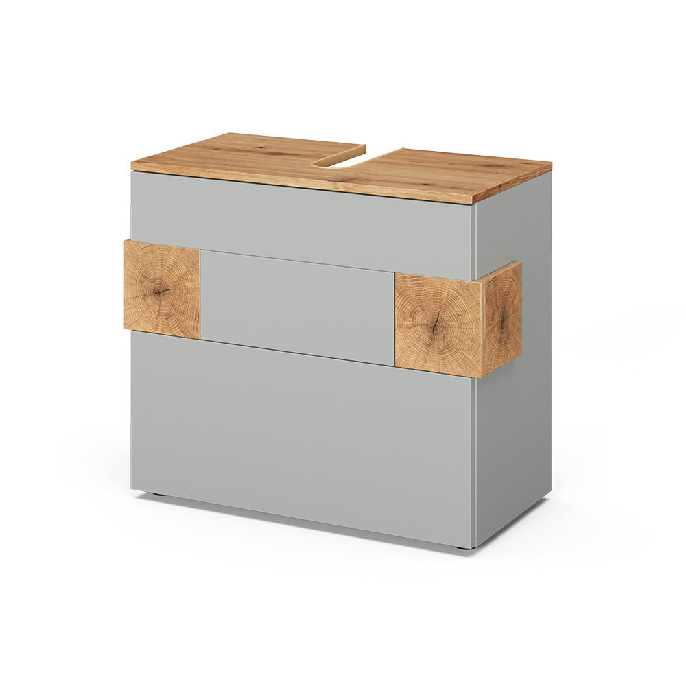 WASCHBECKENUNTERSCHRANK Eden Grau/Artisan 70 x 64.5 cm mit 2 Schubladen - Hellgrau/Grau, Holzwerkstoff (70/64.5/37cm) - Vicco