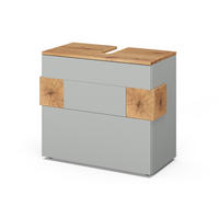 WASCHBECKENUNTERSCHRANK Eden Grau/Artisan 70 x 64.5 cm mit 2 Schubladen - Hellgrau/Grau, Holzwerkstoff (70/64.5/37cm) - Vicco