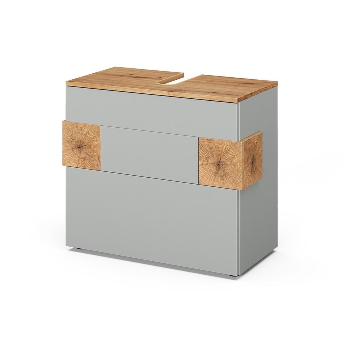 WASCHBECKENUNTERSCHRANK Eden Grau/Artisan 70 x 64.5 cm mit 2 Schubladen - Hellgrau/Grau, Holzwerkstoff (70/64.5/37cm) - Vicco