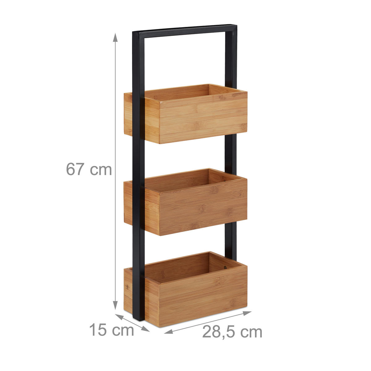 BADREGAL - Hellbraun, Holz/Metall (28.5/67/15cm) - Relaxdays