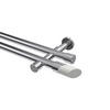 GARDINENSTANGEN-SET Prestige Verano 200 cm, 2-läufig (ohne Ringe), 20 mm Ø Chrom - Chromfarben/Weiß, Metall (200cm) - INTERDECO