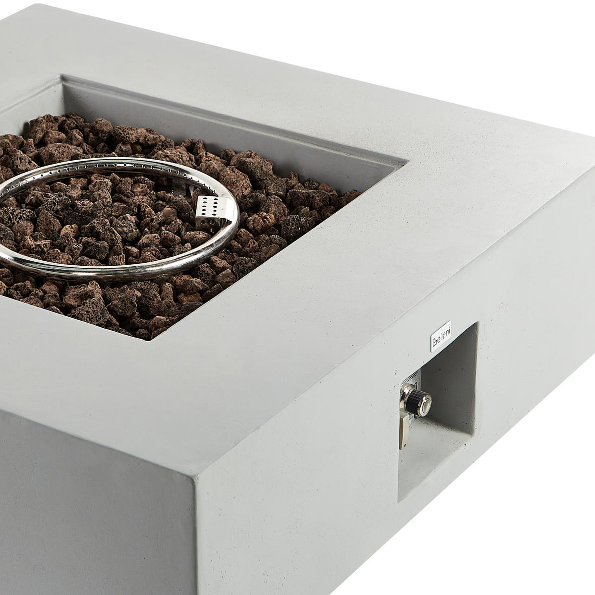 FEUERSTELLE Grau Hekla - Grau, Stein (88/32/88cm) - Beliani