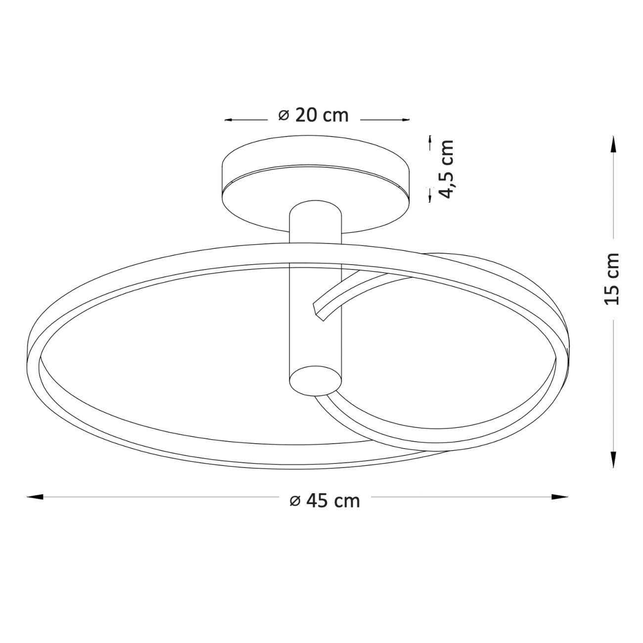 DECKENLEUCHTE Keane, Schwarz, 15cm - Schwarz, Metall (15/45/15cm) - KOSILUM